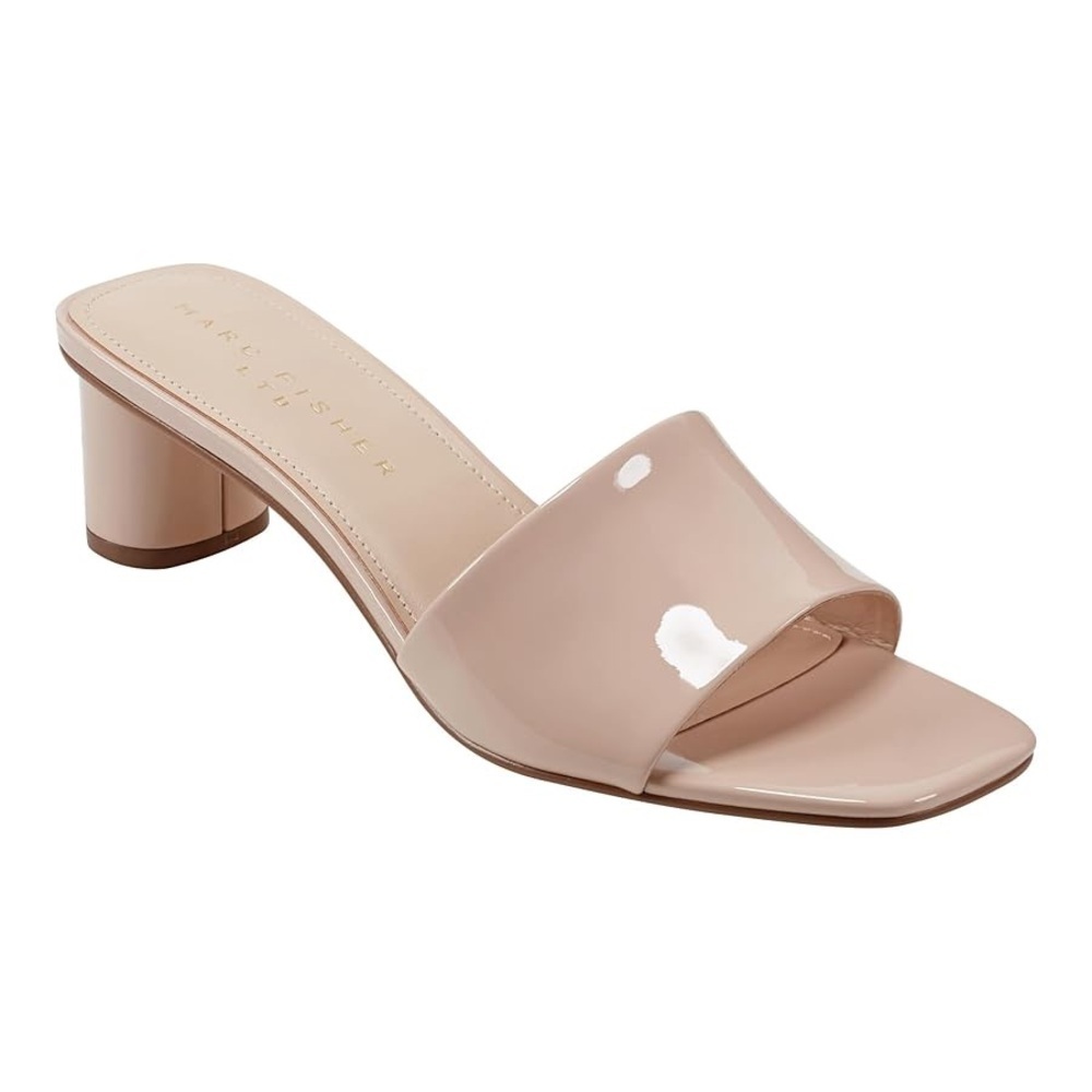 Marc Fisher Women's Nude Block Heel Mules